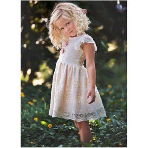 NEW Haute Baby Cute Eyelet Lace Girls Dress 2T 4 6